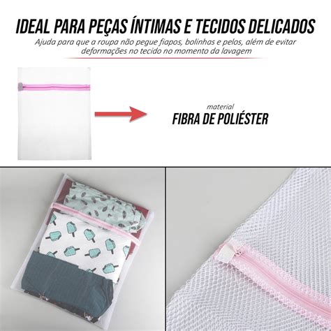 Kit Sacos Lavar Roupas Protetor Lingerie Roupa Ntima Tecido Delicado Papa Bolinha M Quina
