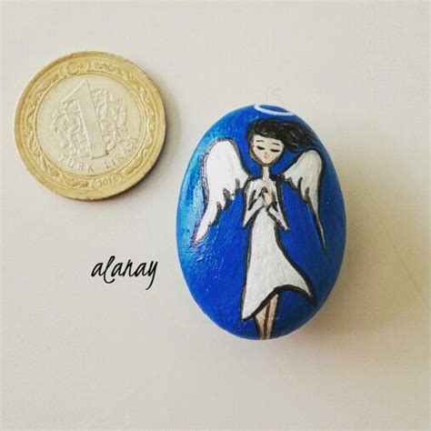 Angel -melek | Stone painting, Stone art, Pebble painting