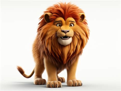 Lion de dessin animé 3D Photo Gratuite