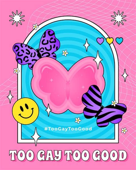 Demasiado gay demasiado buena ilustración vertical plana Vector Gratis