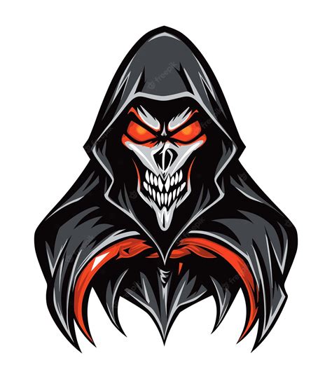Premium Vector | Grim reaper death sign vector clip art illustration