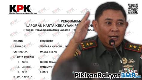 Kekayaan Fantastis Pangdam XIV Hasanuddin Mayjen TNI Bobby Rinal Makmun