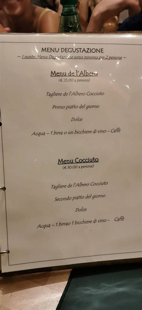 Menu Da L Albero Cocciuto Pub Bar Roma