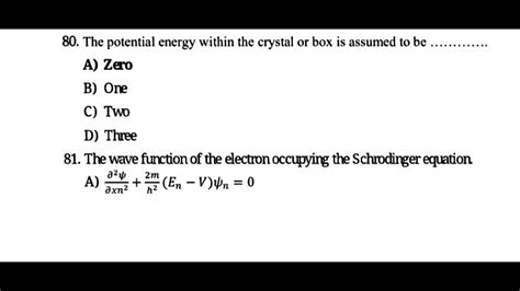 Solid State Physics Mcq For Trb Exams Youtube