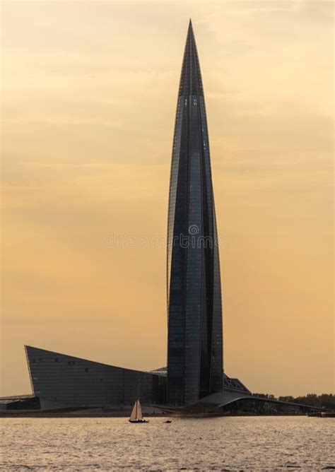 Lakhta Center In St Petersburg At Sunset Stock Photo Image Of Sunset