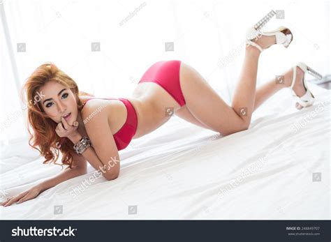 Sexy Woman Lingerie Posing On Floor Stock Photo Shutterstock