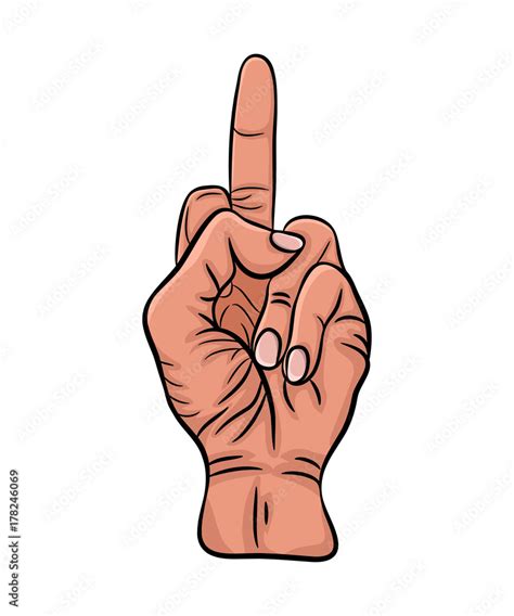 Fuck Finger Hand Caucasian Vector Design Isolated On White Background Stock Vector Adobe Stock