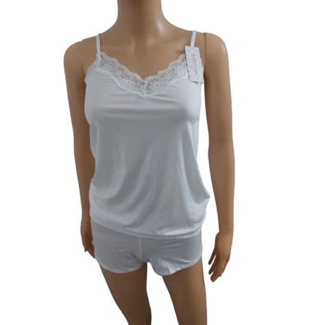 Ensemble Lingerie Caraco et Shorty Nuit L Dessous Nude écru Cdiscount Prêt à Porter
