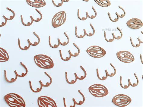 Rose Gold Glitter Boob And Vagina Confetti Bachelorette Party Favor Hens Party Decoration