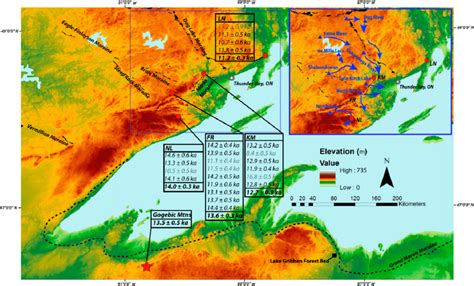 Digital Elevation Model Of Western Lake Superior Basin Showing