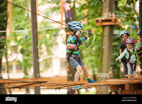 Child In A Adventure Playground Stock Photo Alamy