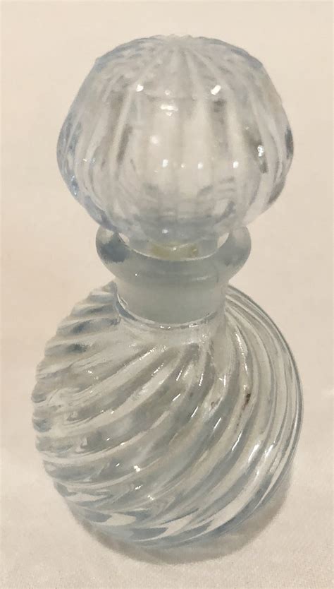 Blue Swirl Glass Vintage Perfume Scent Bottle