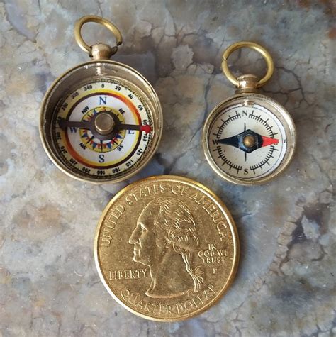 Miniature Brass Compasses 15mm And 20mm Mini Compass Tiny Etsy