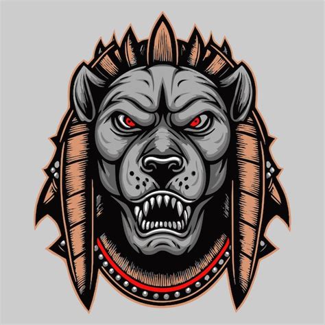 Perro Samurái Vector Premium
