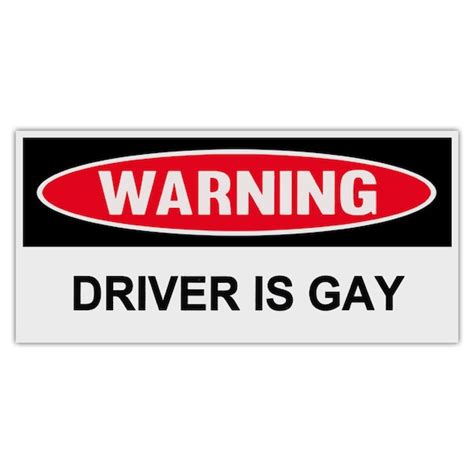 Funny Warning Sticker Driver Is Gay Premium Kwaliteit Etsy