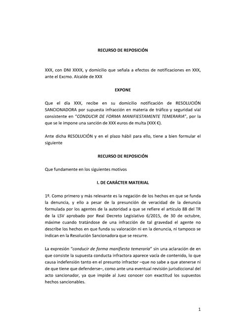 Recurso De Reposicion Documentos Adjuntos Actualizado Julio Hot Sex