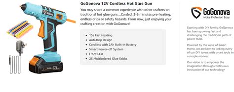 Gogonov V Cordless Anti Drip Hot Glue Gun With S Quick Preheat Ah Rechargeable Kit