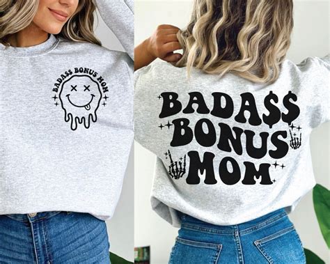 Badass Bonus Mom Svg Badass Bonus Mom Png Trendy Bonus Mom Svg