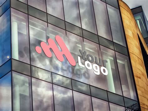 building facade logo mockup premium