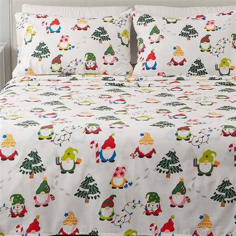 Great Bay Home 100 Cotton Holiday Flannel Sheet Set Twin 3 Pieces