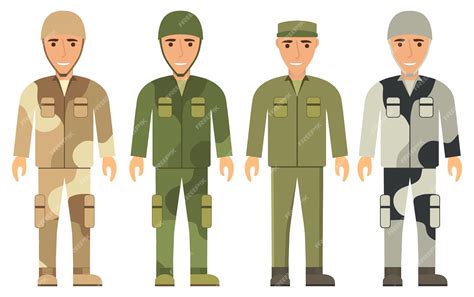 Юноши в военной форме. солдаты одеваются в камуфляжную форму для ...