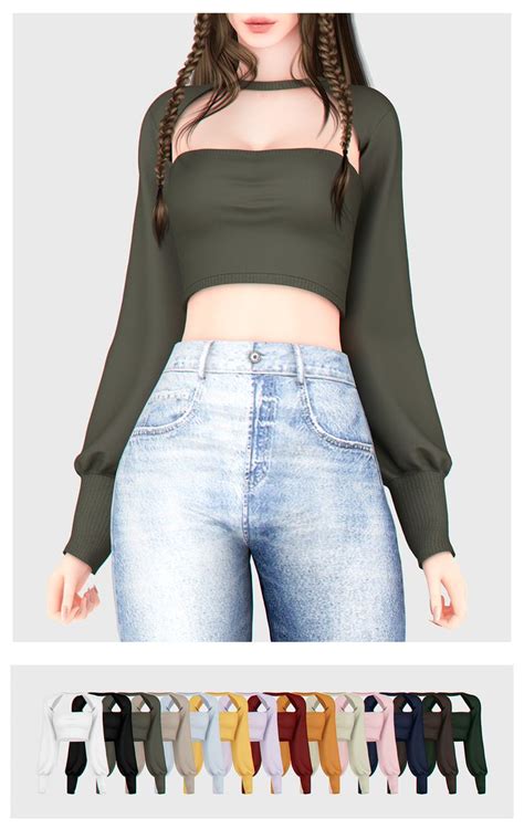 💙 Milly Top And Sleeves 💙 Backtrack Sims 4 Mods Clothes Sims 4