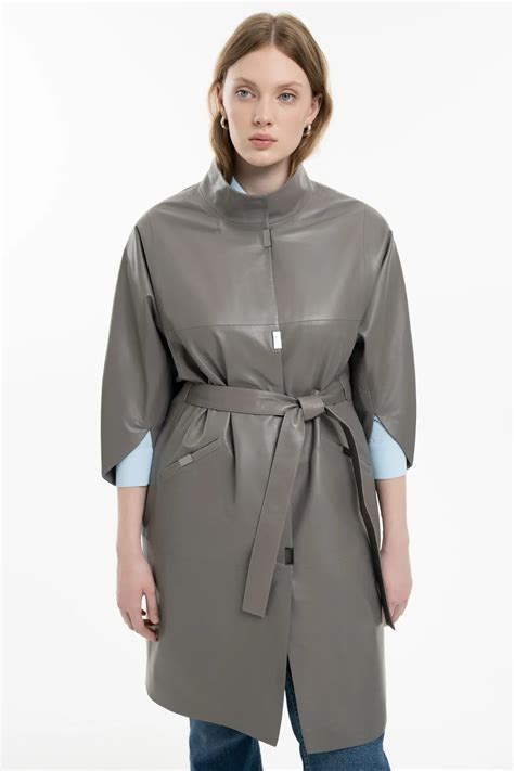 Плащ из натуральной кожи Le monique 643166003 цены в Москве, купить ...