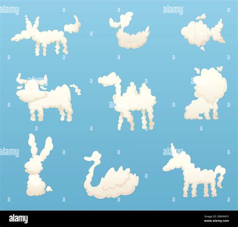 Shapes of animal clouds. Different funny cartoon clouds Stock Vector Image & Art - Alamy