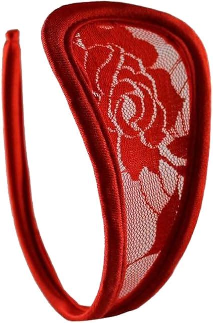 Damen C String Spitze Rot Bikini Dessous Frauen Slip Größe S M L Amazon de Drogerie Körperpflege