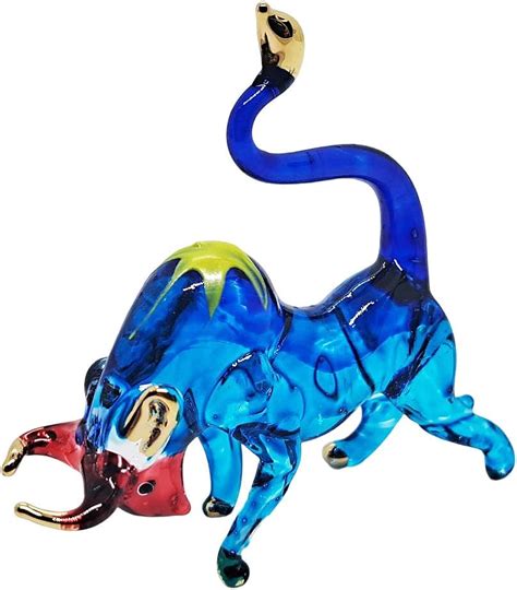 Amazon Witnystore Tiny Long Blue With Red Face Charging Bull