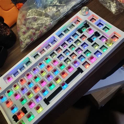 Custom Modded Keyboard Knob Hot Swappable Rgb Wired Gasket Mechanical Keyboard Mathew Mk