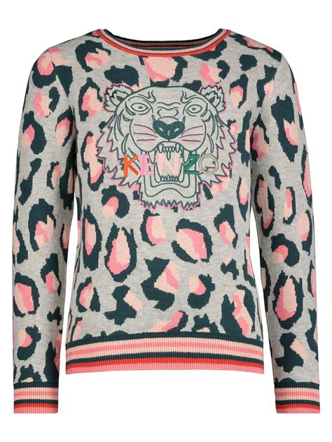 Kenzo Kids Kenzo Pullover Tiger Grey For Girls