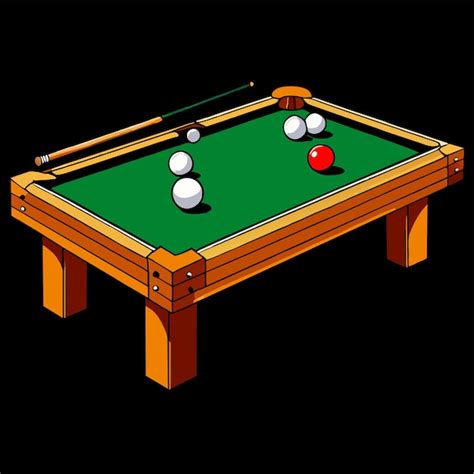 Table De Billard Verte Avec Une Bille En Bois Et Une Illustration