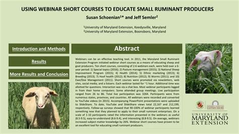 Using Webinar Short Courses To Educate Small Ruminant Producers Ppt