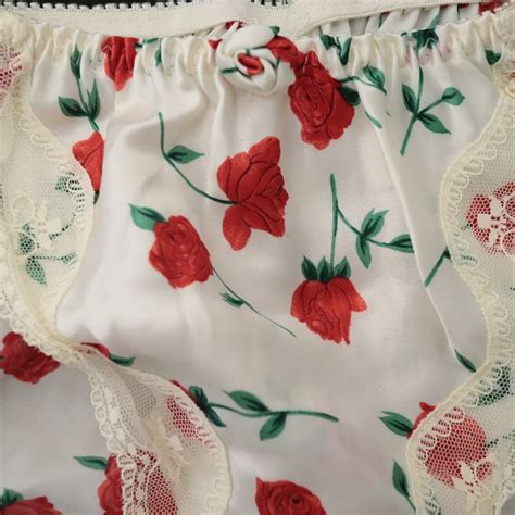 New Vtg Polyester Satin String Bikini Floral Lace Panties Sz S M L Ebay