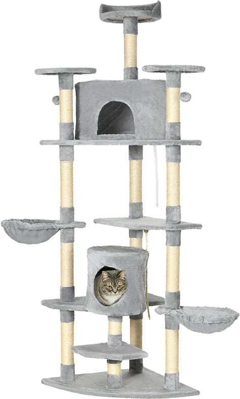 PawHut Arbre à Chat XXL Arbre à Grimper pour Chat Hauteur 200 cm Multi