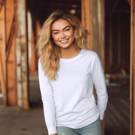 Premium AI Image Pretty Smiling Model With Blonde Hair