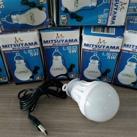 Lampu Led Emergency Mitsuyama 5 Watt Bohlam Kabel USB 5w Shopee Indonesia