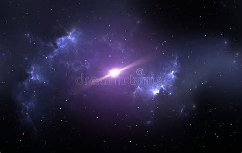 Pulsar or Neutron Star in the Nebula Stock Illustration - Illustration ...