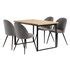 Aabenraa L Table Oak Kokkedal Chairs Grey Velvet Jysk