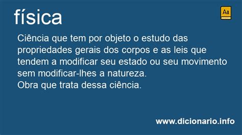 O Que Significa A Palavra Física - Significado de Físicas