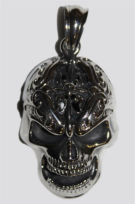 Stainless Steel Large Skull Pendant Udinc0464 Until Death Inc