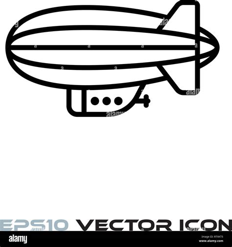 Dirigible O Zepel N L Nea Plana Icono Ilustraci N Vectorial Imagen