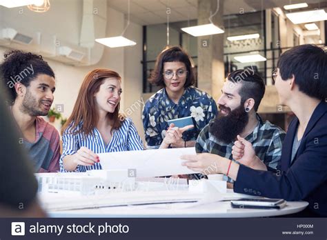 College Students Collaborating On Project Stock Photo Alamy