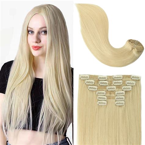 9A Blonde Clip In Remy Human Hair Extensions 7pcs 120g 60