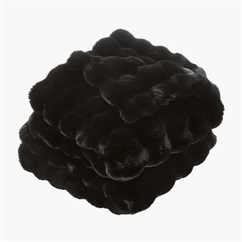 Farleigh Black Faux Fur Throw Blanket Reviews Cb2