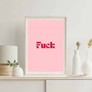 Affiche Fuck Affiche citation rose Pink affiche Poster à imprimer Etsy France