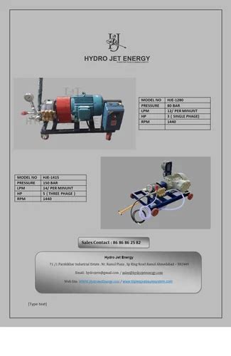 1000 Bar Electric Motor Driven Water Jet Blasting Machine At Rs 1245000