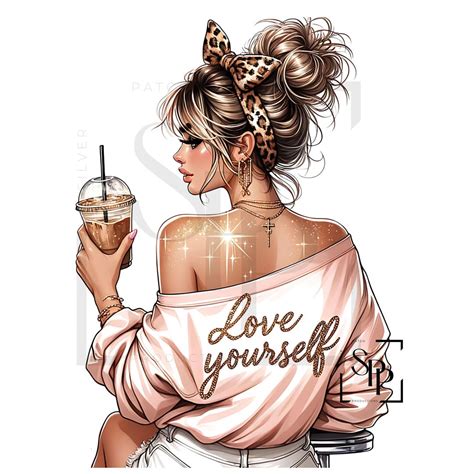 UV DTF Latina White Beautiful Woman Love Yourself Print Ready To Apply Permanent Adhesive