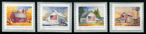 5684 5687 US 10c Flags On Barns SA Spaced Coil MNH Set Of 4 Sgls